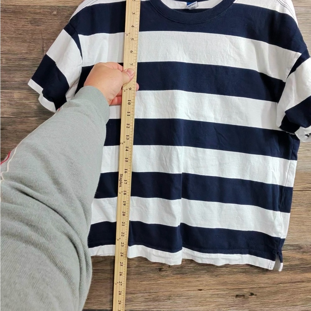 Old Navy Striped Short Sleeve Tee in Navy and White Large Tall - Picture 6 of 8